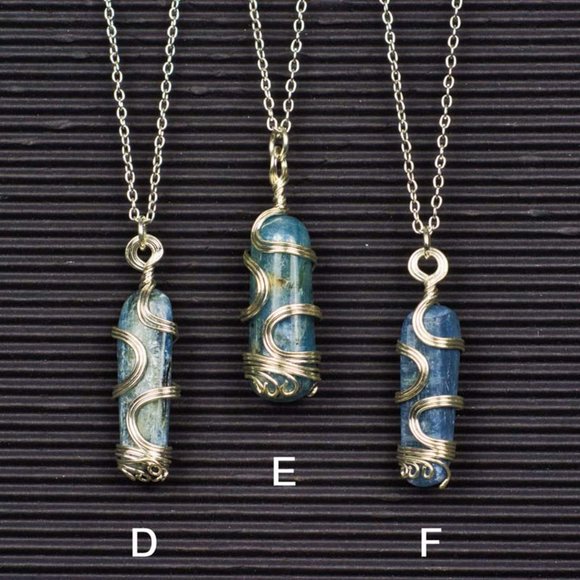 Blue Kyanite Wire Wrapped Pendants - Choose the Pendant you want - Picture 3 of 6